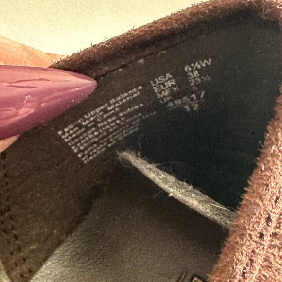 Vintage Lower‎ East Side Suede Wedge Women's 6.5 Brown Y2K Buckle Boho Chunky - Picture 6 of 8